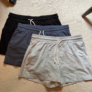 NWOT bundle of 3 shorts from Loft, size large. Black, Gray and blue. 3” inseam